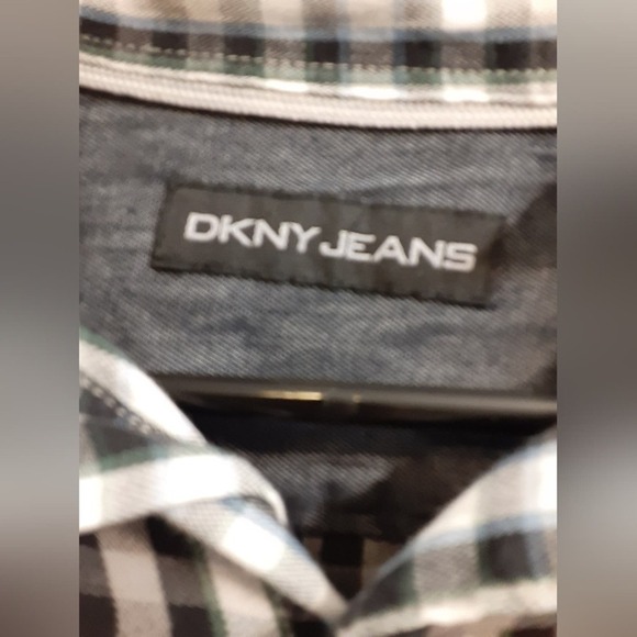 DkNY Mens Blocked Stripe Button Down Shirt - Picture 2 of 5
